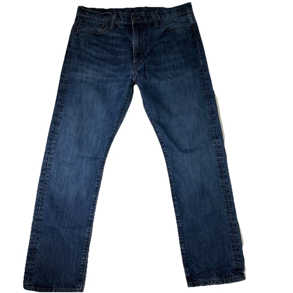 Levi's 513 Slim Straight Jeans Men's 36x32 Dark Wash Denim 29 Length